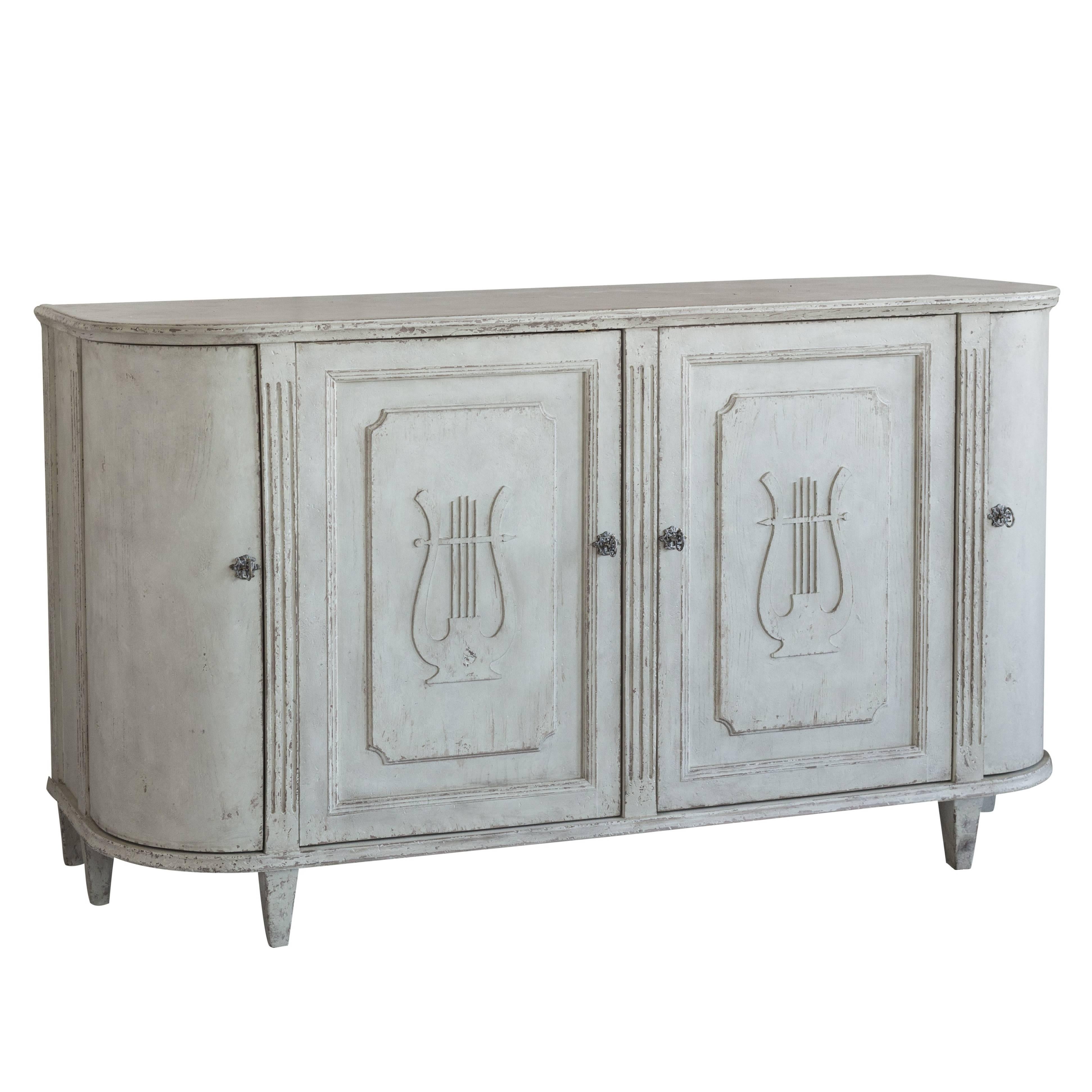 Eloquence® Lyre Sideboard in Mineral Grey Finish