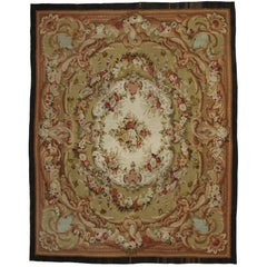 Antique tapis français Aubusson de taille Palace avec style Rococo Louis XV Savonnerie