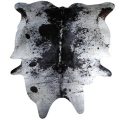 Modern Salt and Pepper Leather Cowhide with Black and White Spots from Brazil