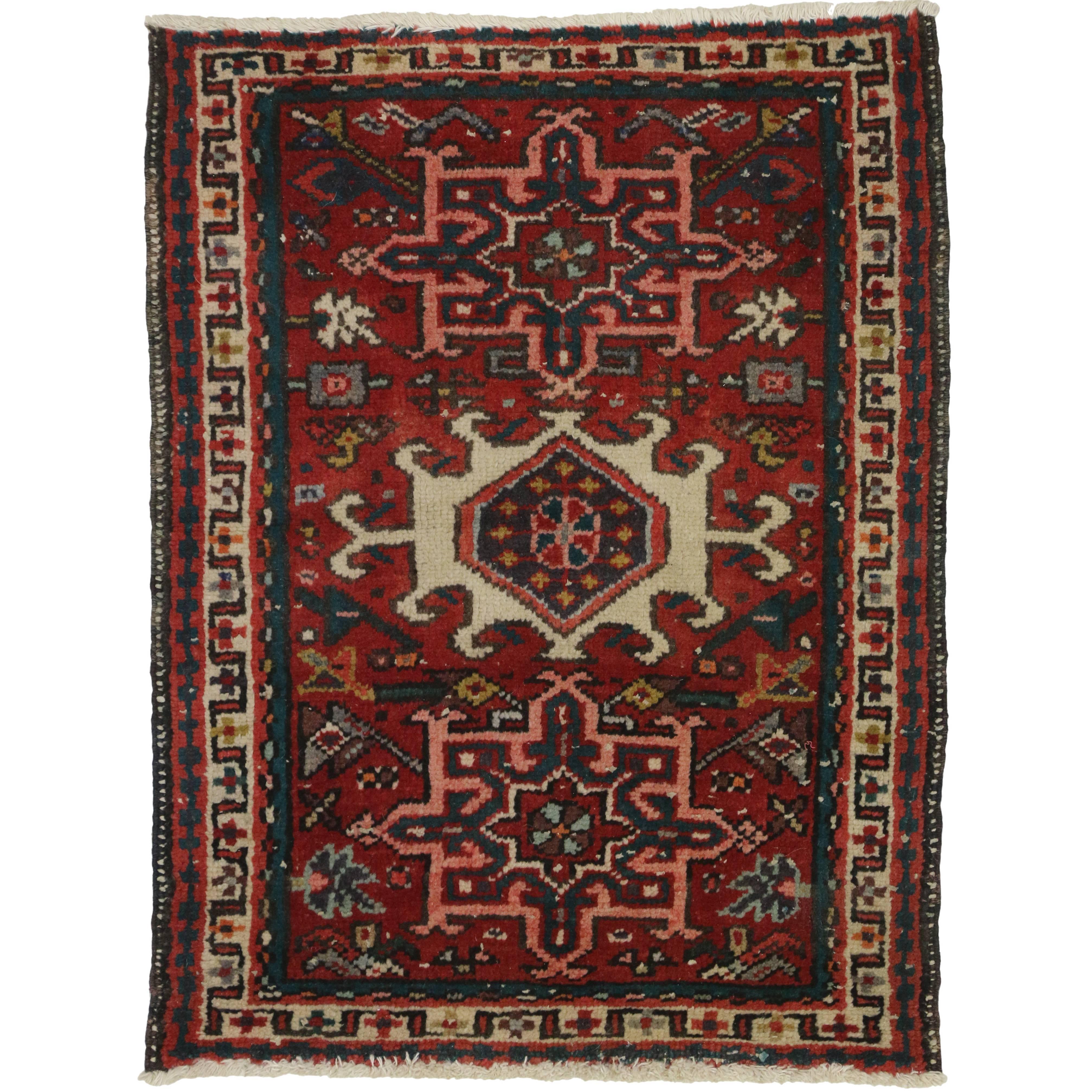 Vintage Heriz Persian Rug with Modern Traditional Style