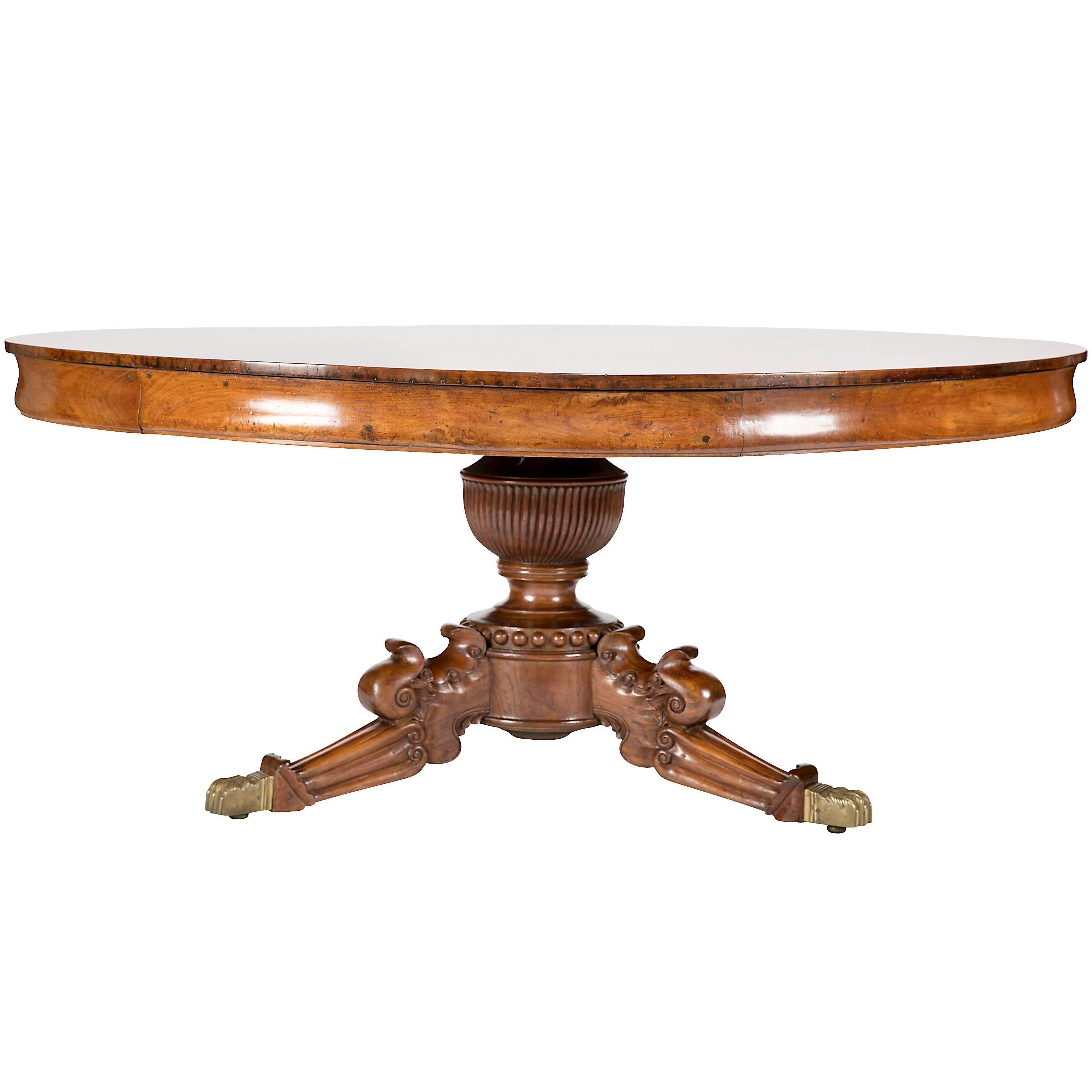  Anglo-Indian Padouk Wood Circular Center/Dining Table