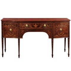 George III Style Marquetry Inlaid Sideboard