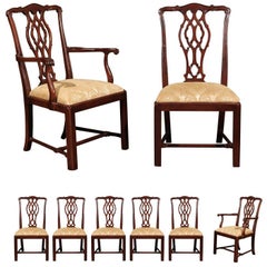 Set of Eight Mahogany Chippendale Dining Chairs