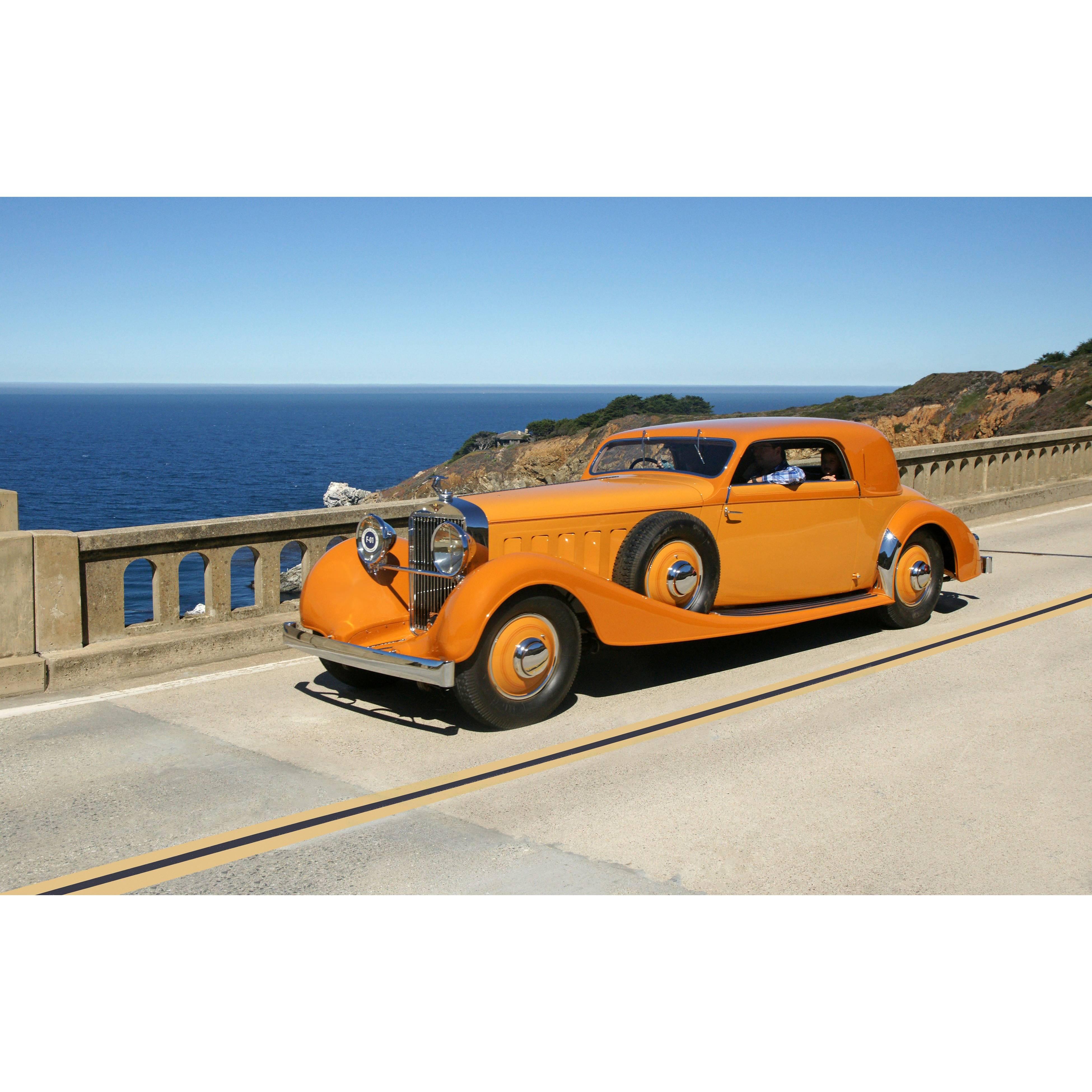 Color Photograph of a 1933 Hispano-Suiza J12 Vanvooren Coupe` by Gregg Felsen For Sale
