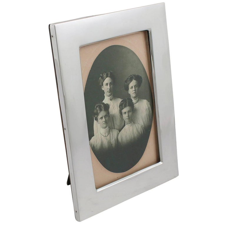 Antique Birmingham Sterling Silver Photograph Frame, 1922 For Sale at