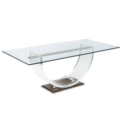 Lucite and Glass Dinning Table by Charles Hollis Jones