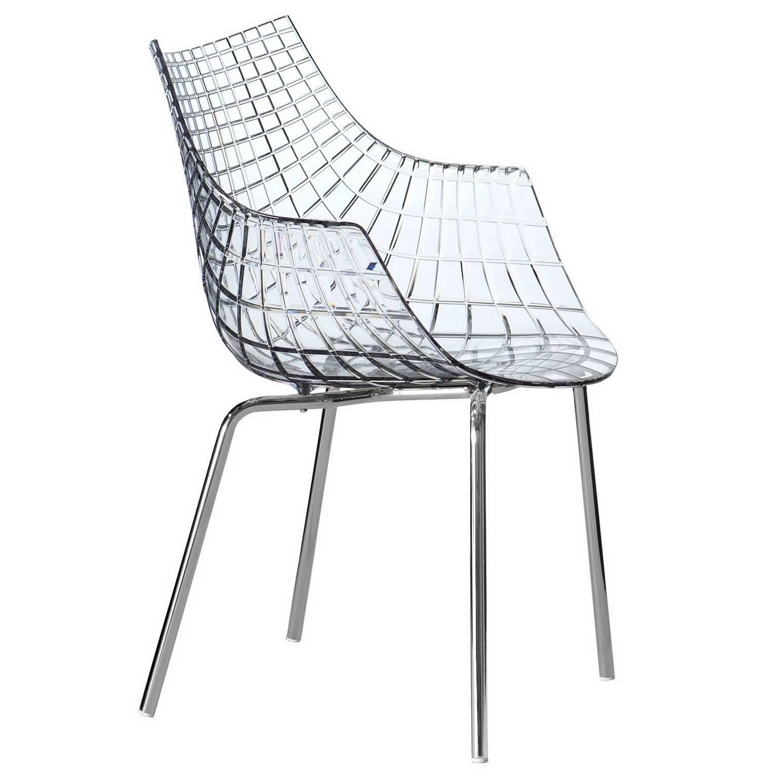 "Meridiana" Polycarbonate and Steel Chair Designed by C. Pillet for Driade