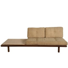 De Sede Leather and Travertine Sofa