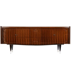 French Art Deco Macassar Ebony Buffet with Center Dry Bar