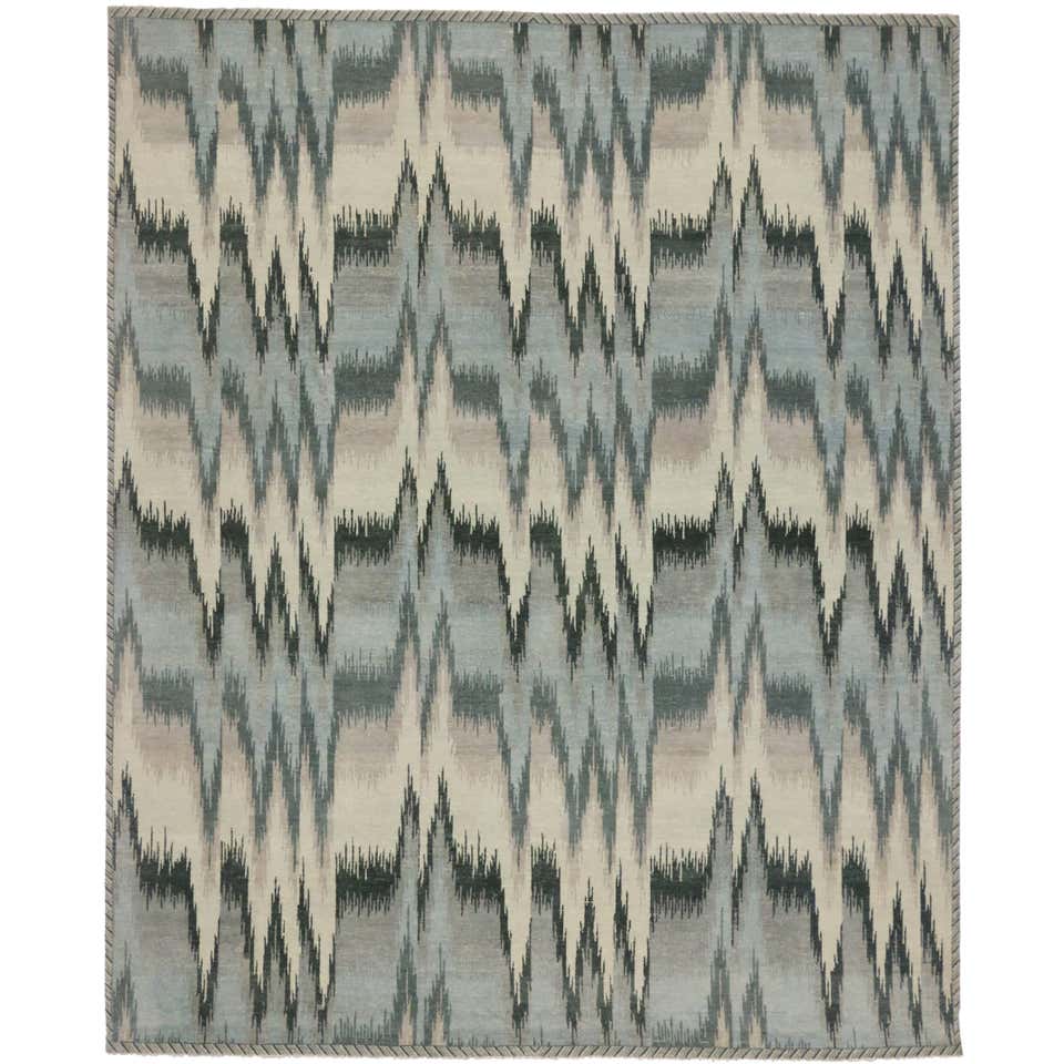 Contemporary and Abstract 'Psychedelic Fantasy' Ikat Area Rug at ...
