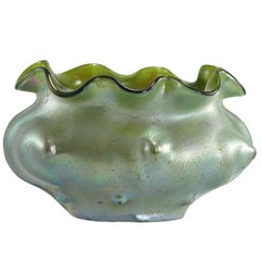Antique Late 19th Century Bohemian Glat Silberisis Glass Bowl by Kralik