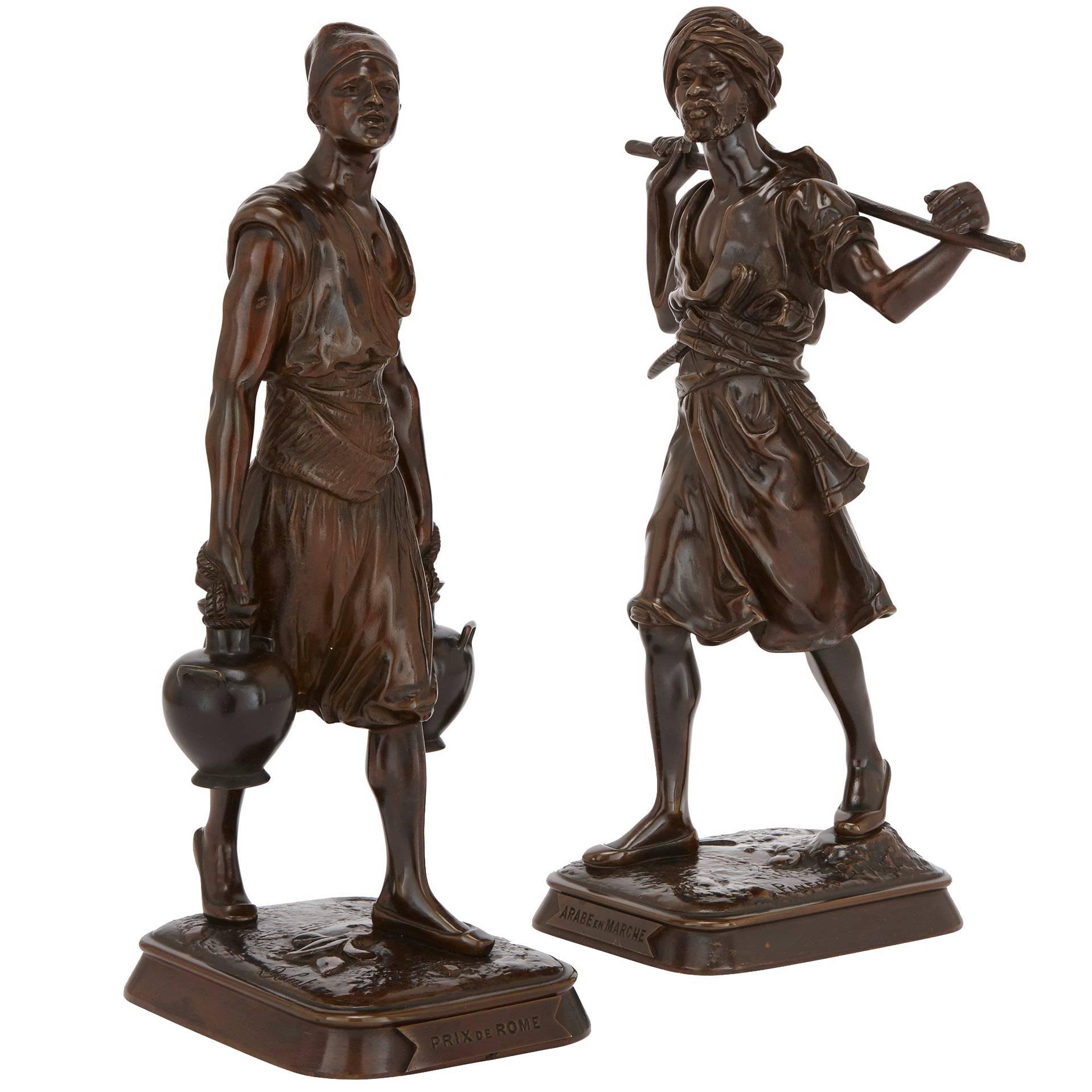 Pair of Orientalist Style Patinated Bronze Sculptures by Debut and Pinedo