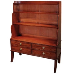 19th Century mahogany waterfall bookshelf