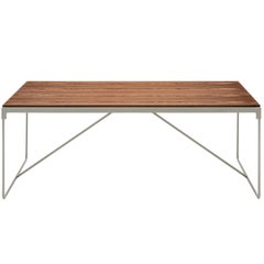 "Mingx" Canaletto Walnut Veneered and Steel Table by Konstantin Grcic for Driade