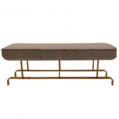 Mid-Century Modernist Bench in Brass Attributed to Maison Jansen 6