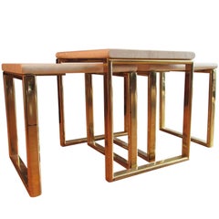 1970 Italian Travertin Nesting Tables