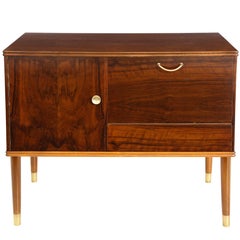 Danish Mid-Century Modern Mahogany Cabinet with Door and Drawer, Stamped