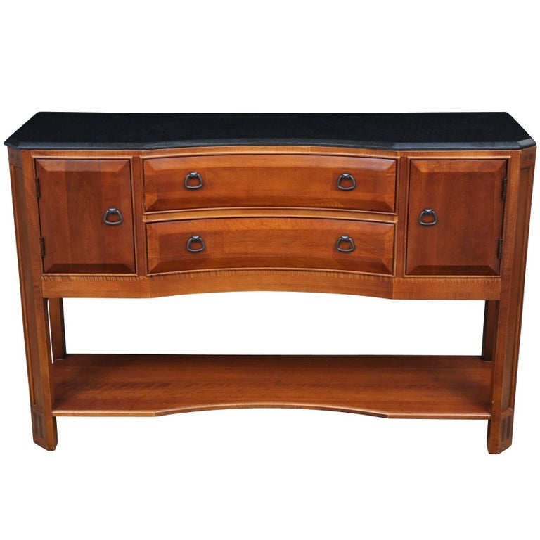Modern Mahogany Server with Granite Top at 1stDibs