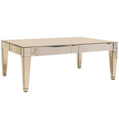 A Venetian-Style Vintage Mirrored Coffee Table, Artisan Hand-Silvered