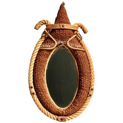French Rope Mirror in the Style of Audoux and Minet