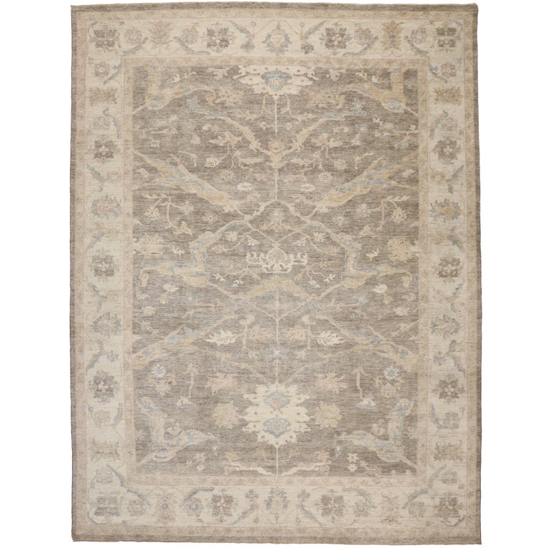 New Contemporary Transitional Area Rug with Oushak Pattern and Modern ...