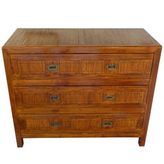 Bamboo Inlay Commode, France, 1940s