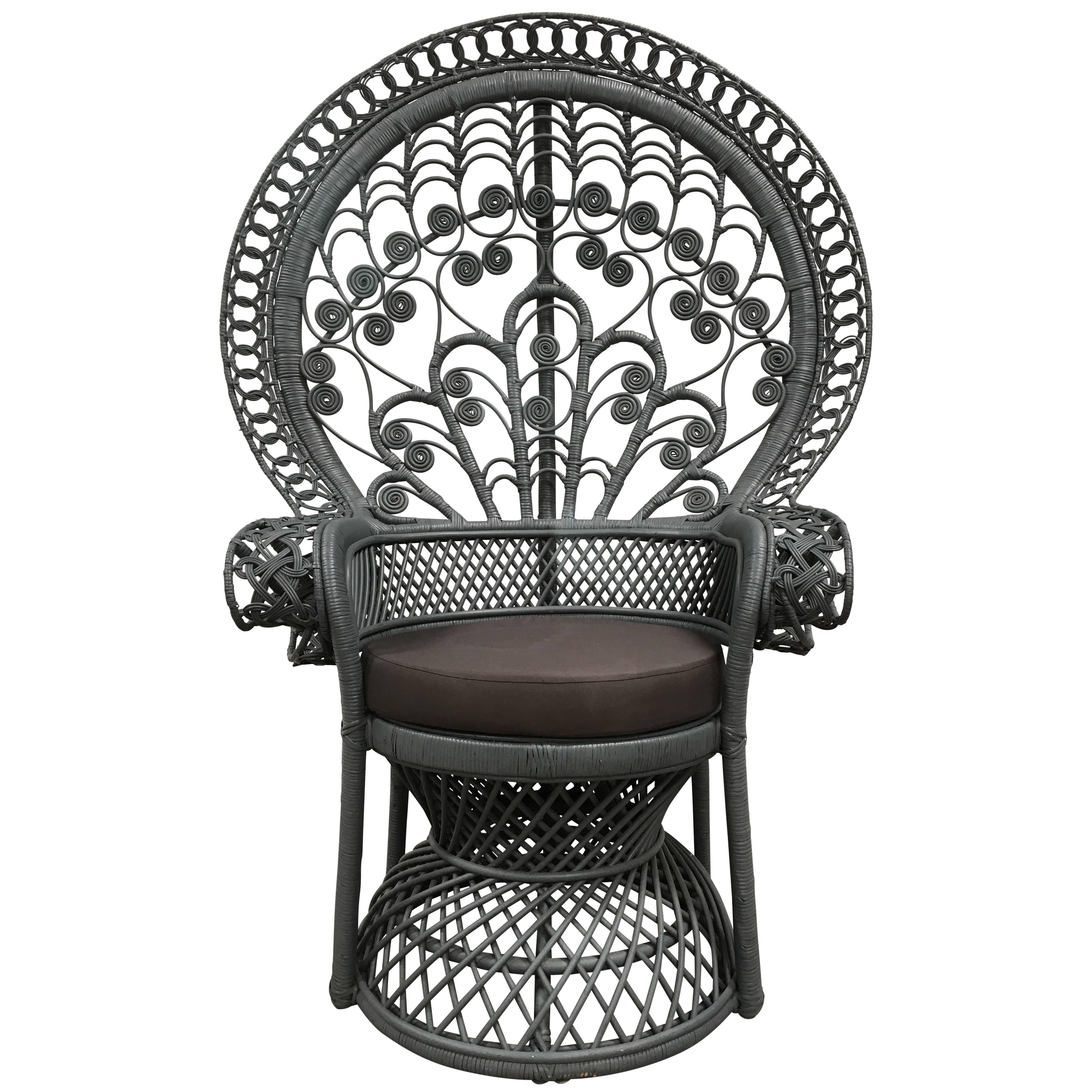 Mid-Century Rattan Fan Chair