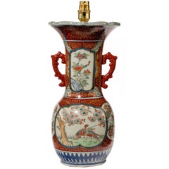 Early 20th Century Imari Porcelain Vase Lamp