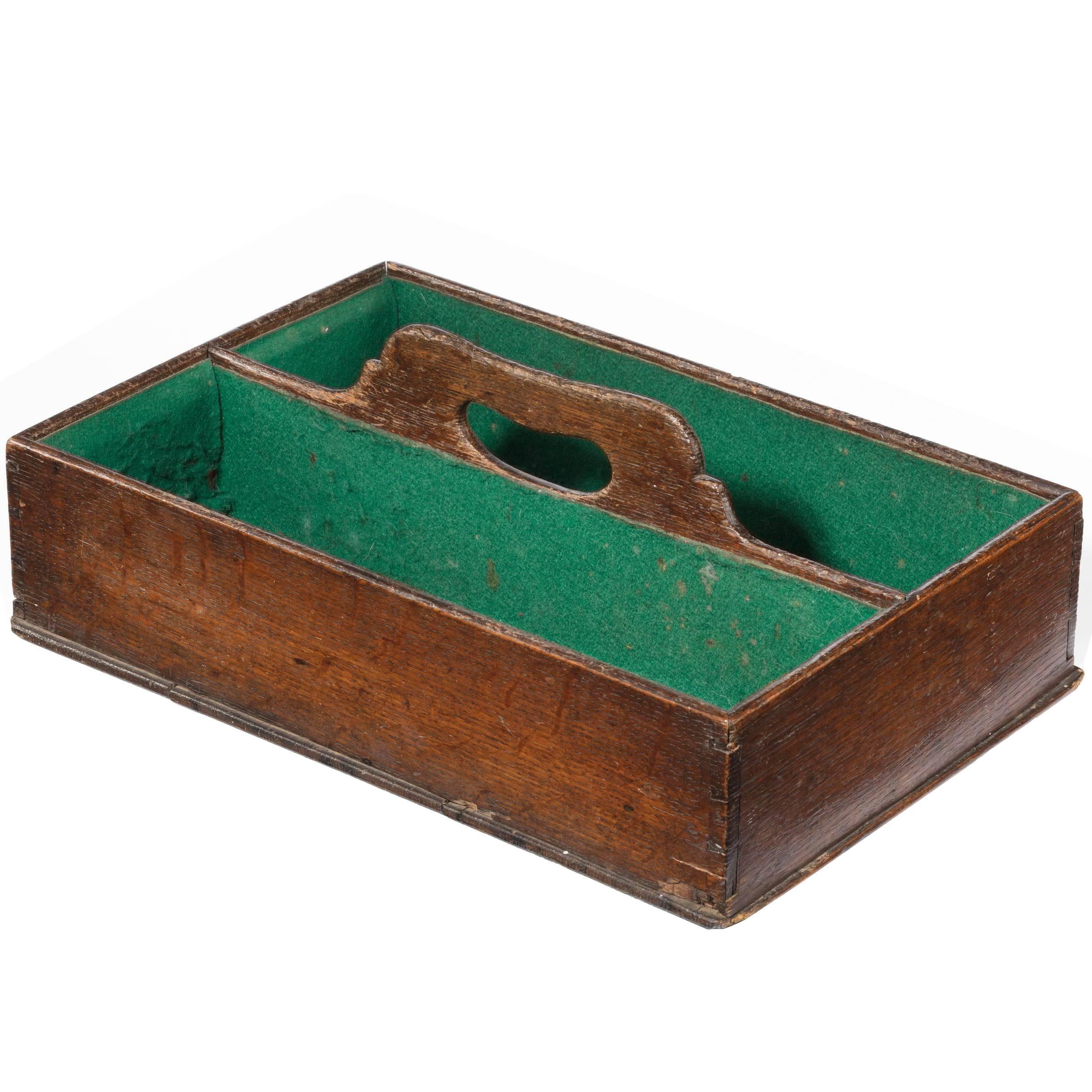George III Period Mahogany Two Division Cutlery Box