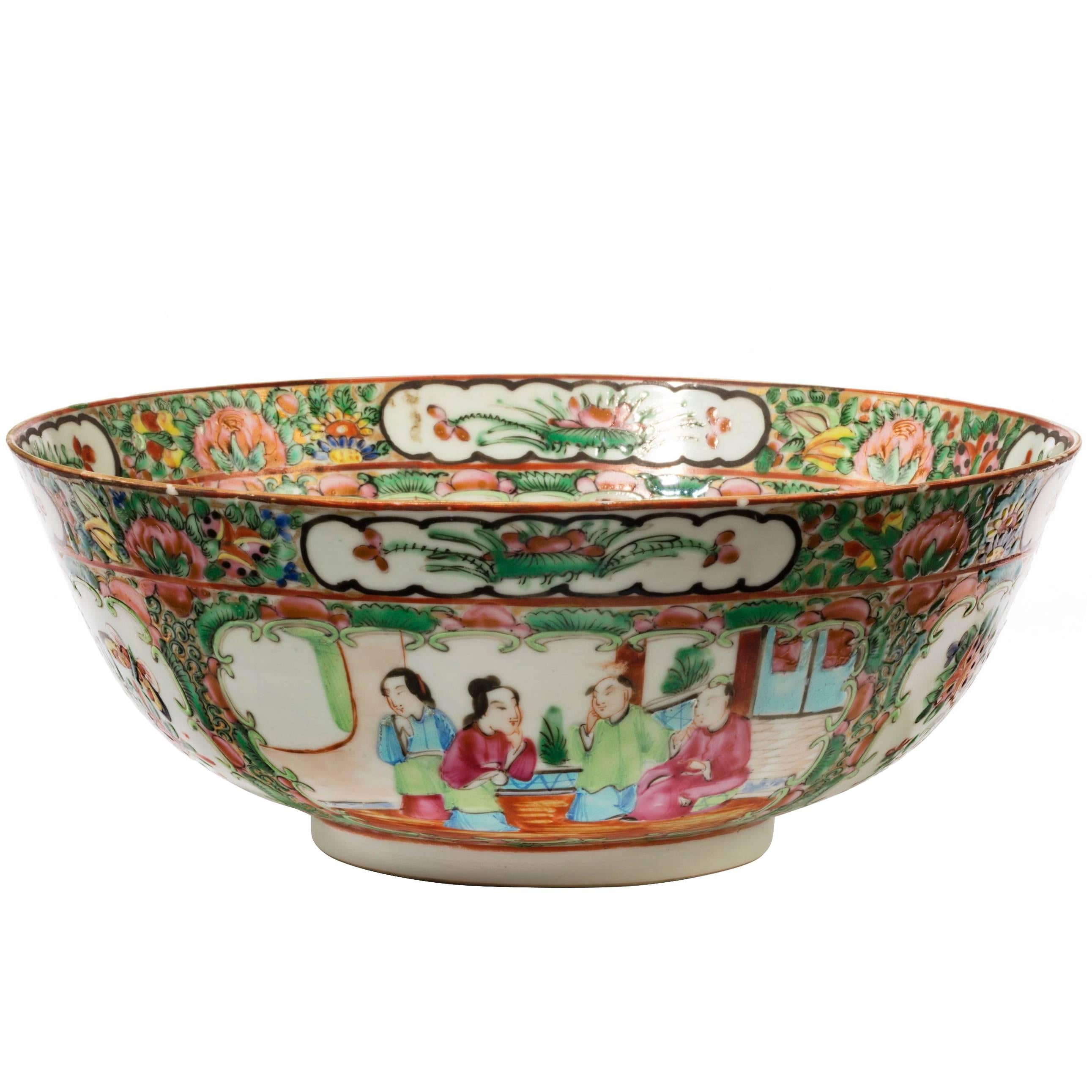 late 19th century Cantonese enamelled porcelain bowl