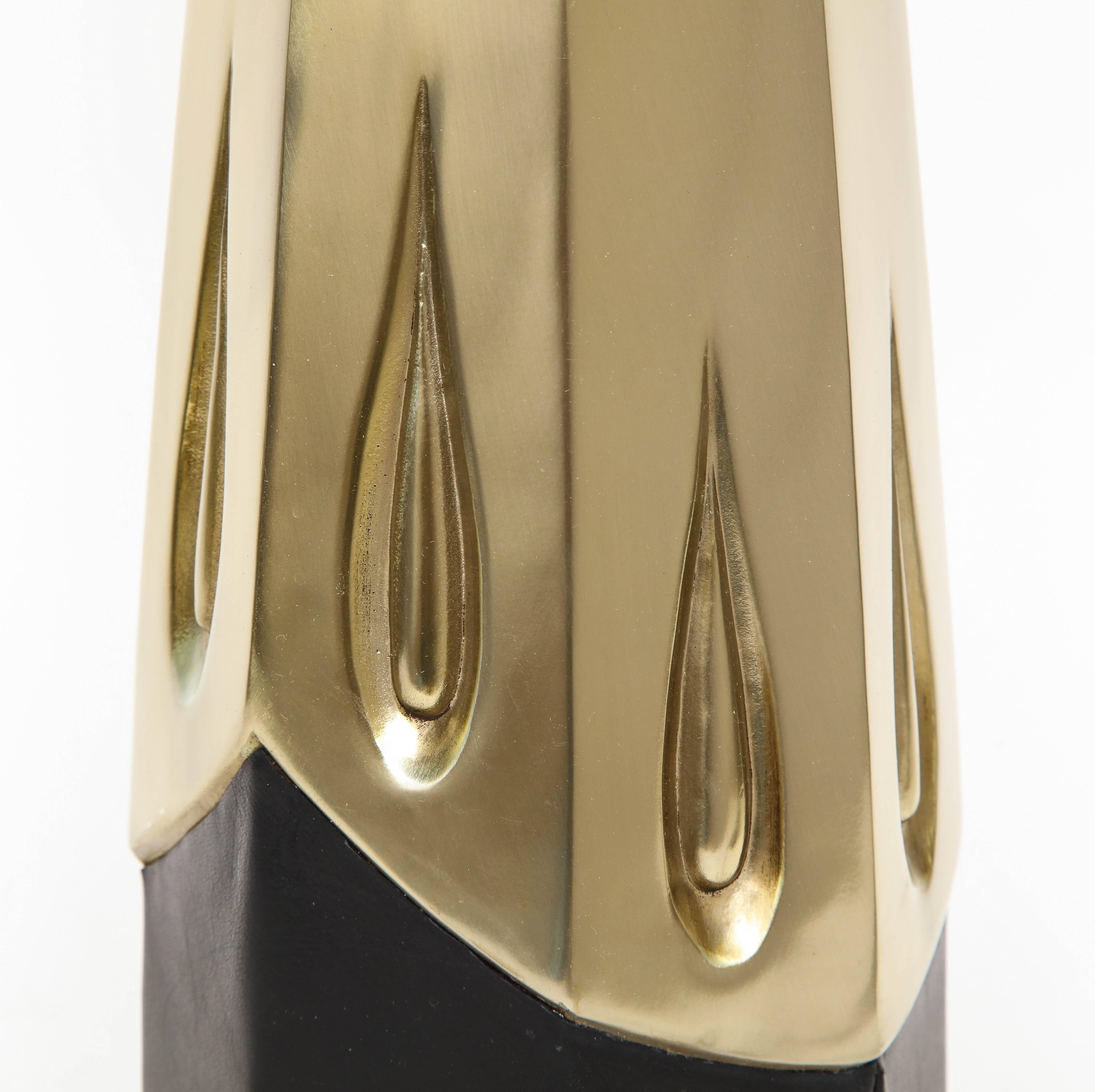 Laurel Brutalist Brushed Brass Lamps 1