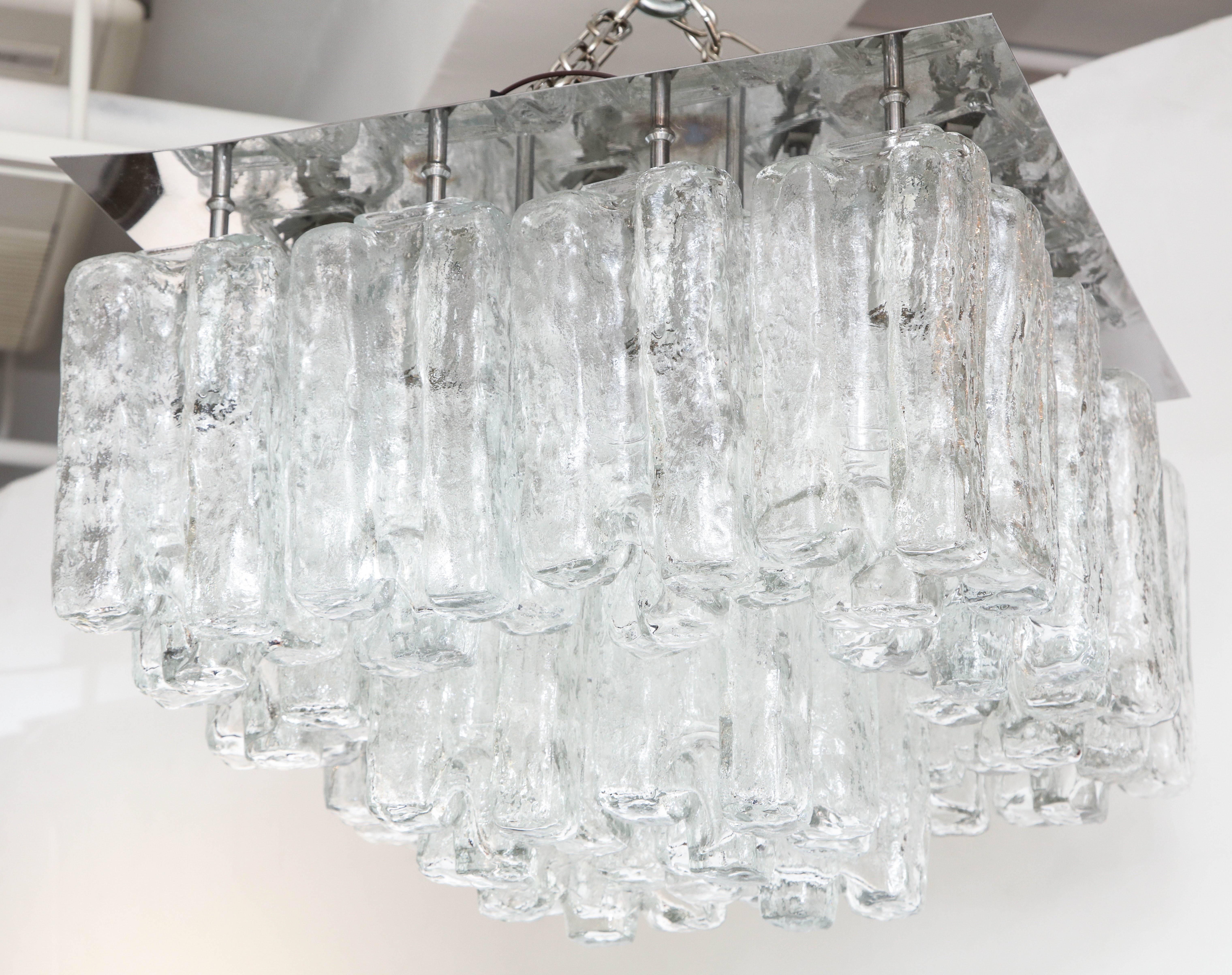 Scandinavian Modern Kalmar Ice Glass Flush Mount