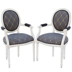 Pair of Painted Louis XVI Fauteuils
