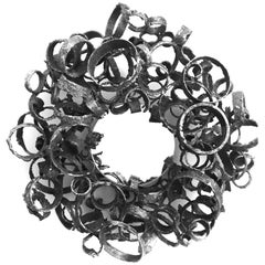Torch-Cut Welded Steel Ring Mirror by James Bearden