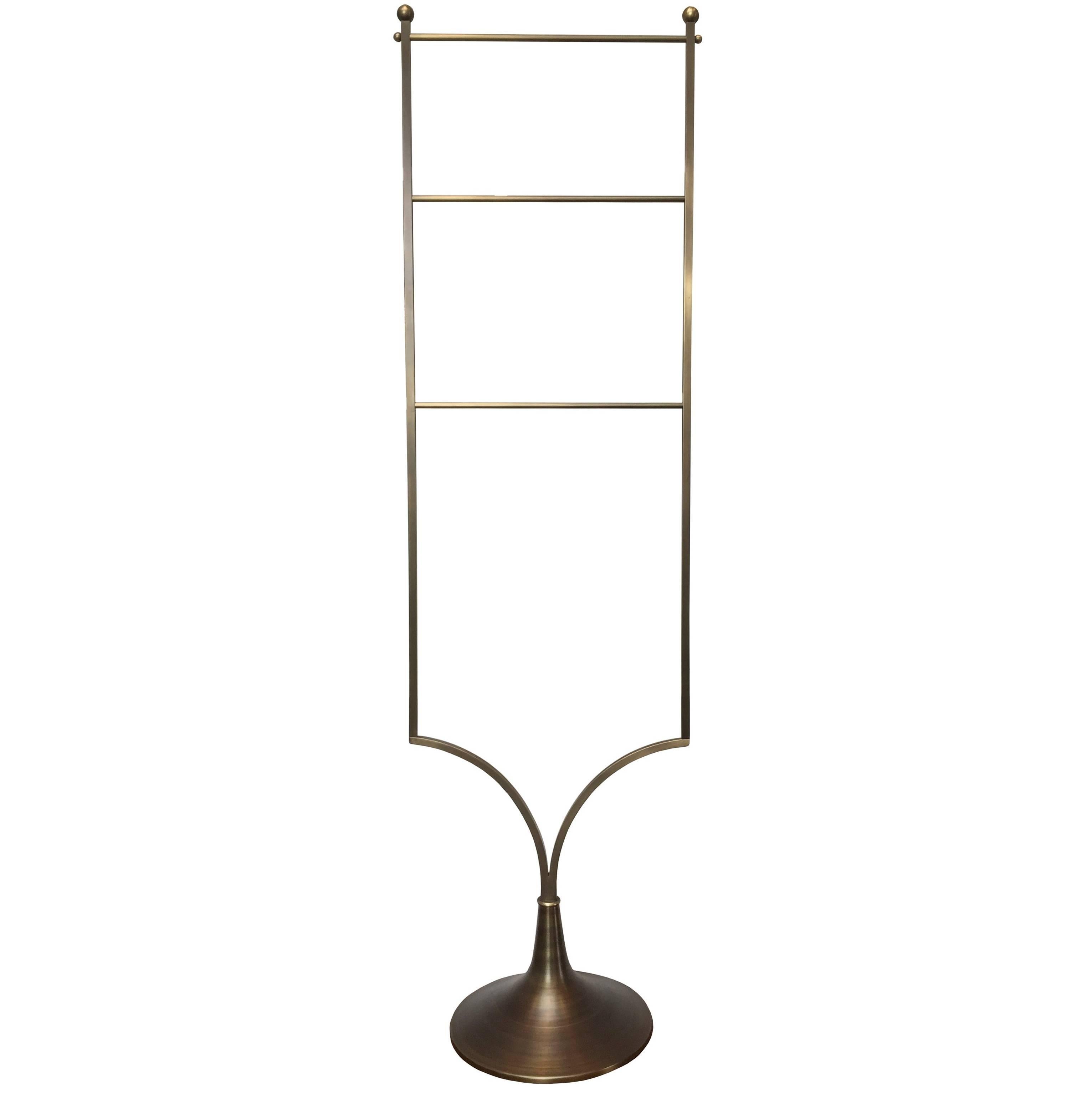 Lader Back Towel Rack in Solid Brass by Charles Hollis Jones for Lucille Ball For Sale