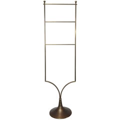 Antique Lader Back Towel Rack in Solid Brass by Charles Hollis Jones for Lucille Ball