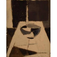 Modernist Still Life, Mid-20th Century, Unknown Painter, Oil on Board