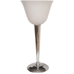 Art Deco Table Lamp with Opal Glass Shade