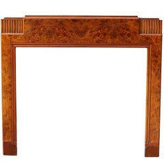 Antique Art Deco Burr Walnut Fire Surround