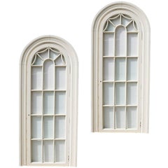 Pair of Painted Georgian Style Glazed Niche/ Alcove Frames 12