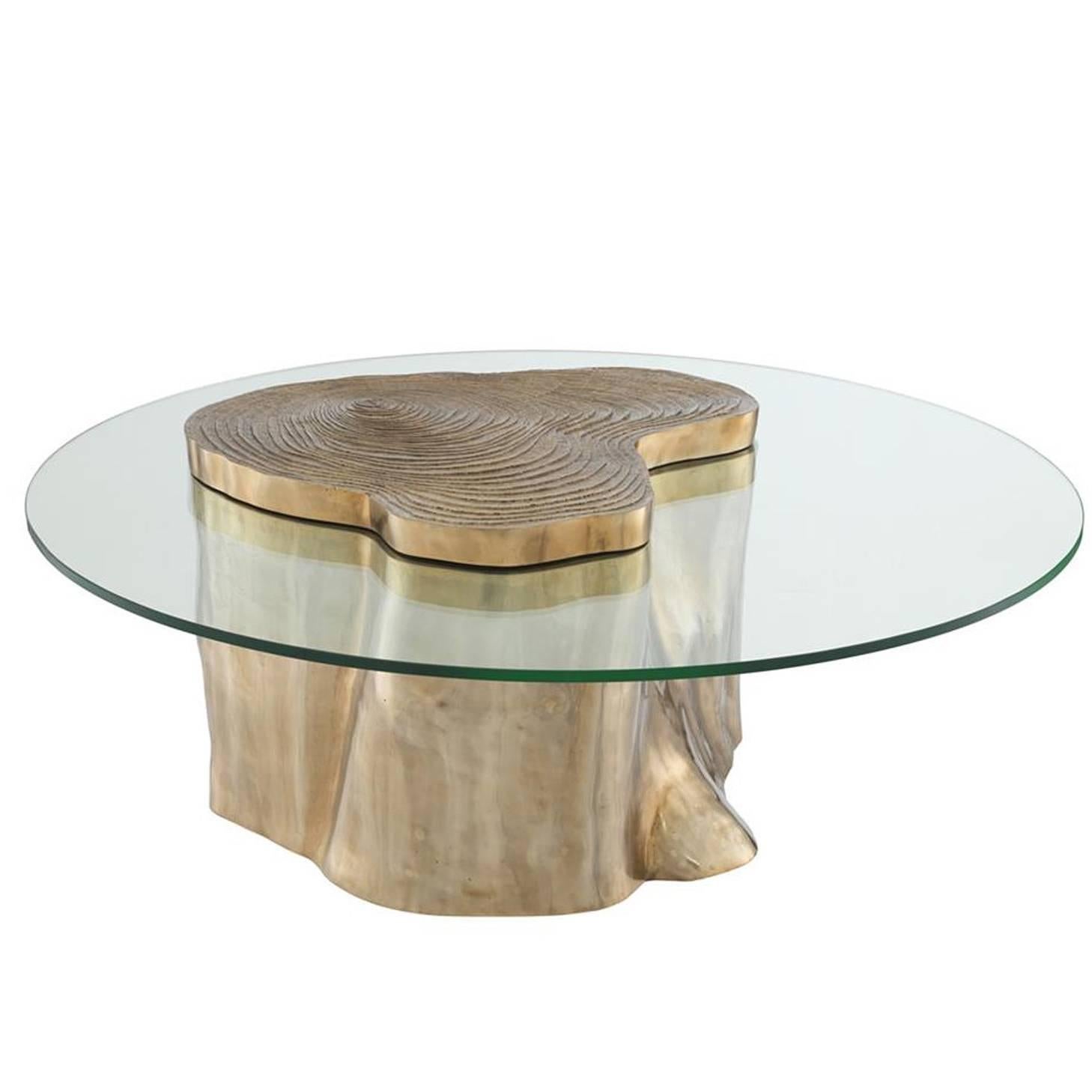 Solid Trunk Coffee Table in Solid Polished Brass Finish