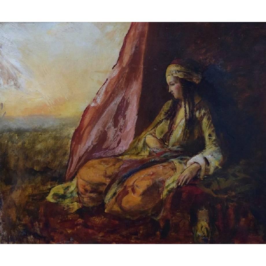 H. Smith, English Orientalist, Harem's Woman in Landscape, Late 19th Century