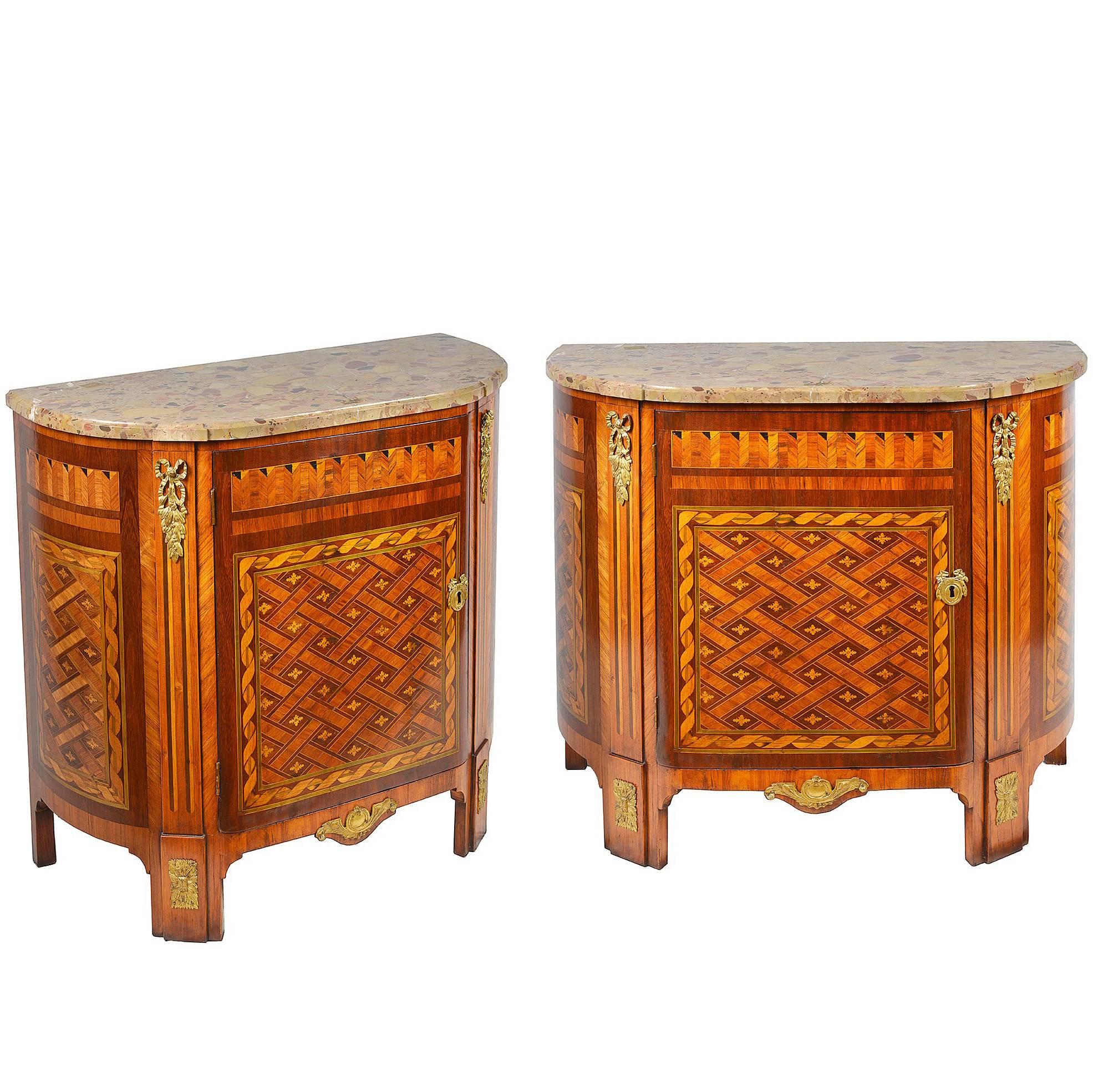 Pair of Louis XVI Style Side Cabinets, 19th Century