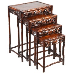 Nest of Four Chinese Hardwood Tables, 19th Century 4