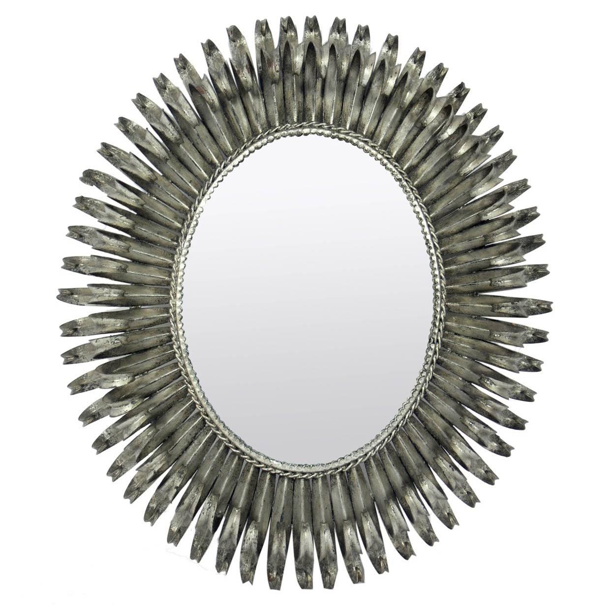 Silver Leaf Italian Eyelash Mirror