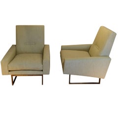 Pair of Upholstered Side Chairs, France, 1960s