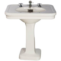 Antique Medium Sized China Pedestal Sink