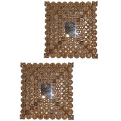 Pair of Square Spanish Colonial Mirrors