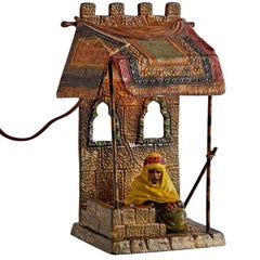 Bergman-Style Bronze Viennese Lamp with Lute Player, circa 1910s 1