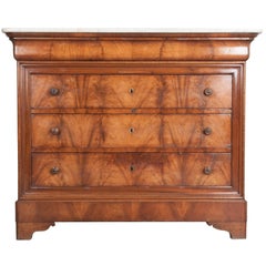 French 19th Century Mahogany Louis Philippe Commode with Marble Top